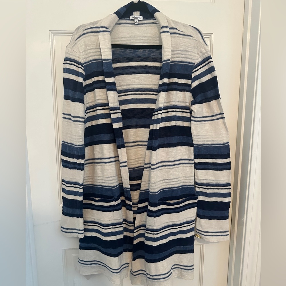 Splendid Blue and Ivory striped cardigan - Medium